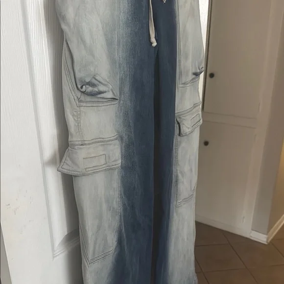 Rick Owens unisex  Mineral Pearl Degrade Two-Tone Denim Pants - Picture 16 of 16